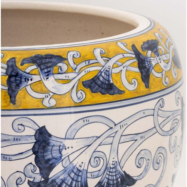 Italian Large Glazed Ceramic Jardiniere For Sale In New York - Image 6 of 9