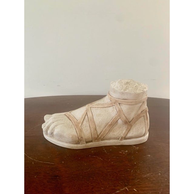 A gorgeous Grand Tour style cast plaster sculpture of an Ancient Greek or Roman foot Greece, Late 20th Century Measures:...