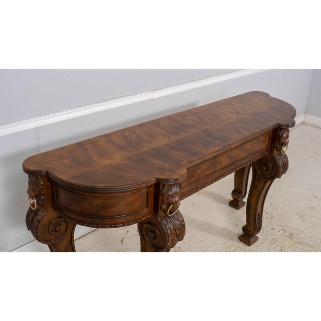 Sherrill Lion Head Carved Mahogany Console Sideboard For Sale In Philadelphia - Image 6 of 18