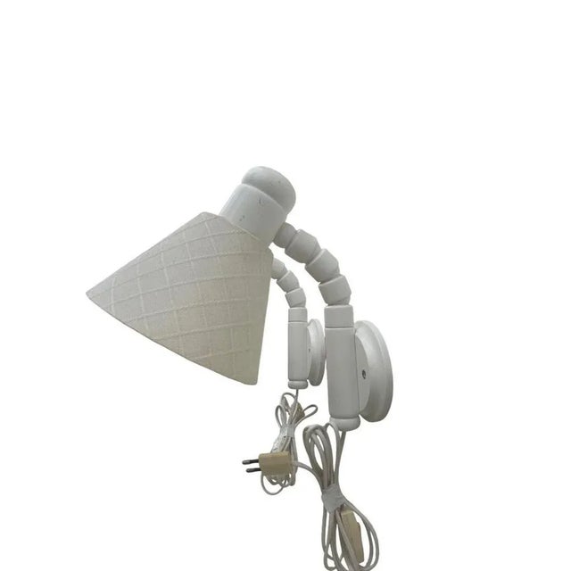 White Lacquered Pine Wall Lamps by Solbacken Svarveri, 1970s, Set of 2 For Sale - Image 3 of 8