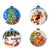 Hand-Painted Blown Glass Christmas Ornaments, Eastern Europe, 1950s, Set of 4 For Sale