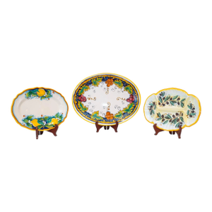 Set of 3 Italian Platters in Olive, Lemon and Fruit Patterns, 1990s