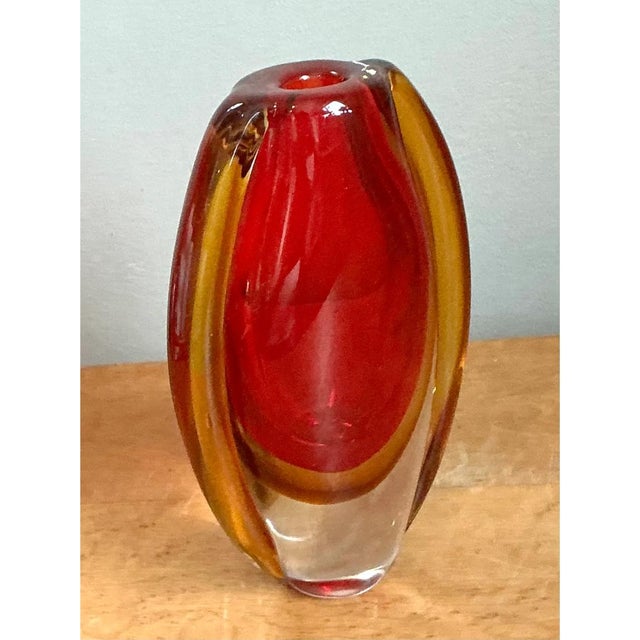 Vintage Murano Sommerso Glass Vase For Sale - Image 11 of 12