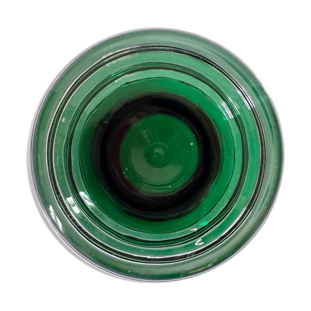 Glass Contemporary Emerald Crystal / Glass Centerpiece Bowl For Sale - Image 7 of 8