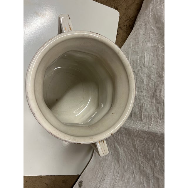 1920s Wheeling Pottery La Belle Victorian Floral Trash Can, Wastebasket For Sale - Image 11 of 12