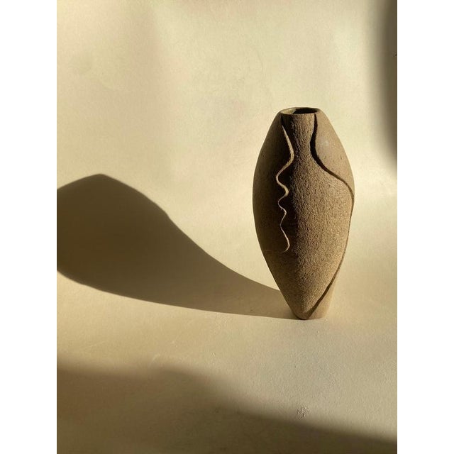 Ceramic Les Dunes Sculptural Small Vase in Glazed Stoneware by Thalia Dalecky For Sale - Image 7 of 11