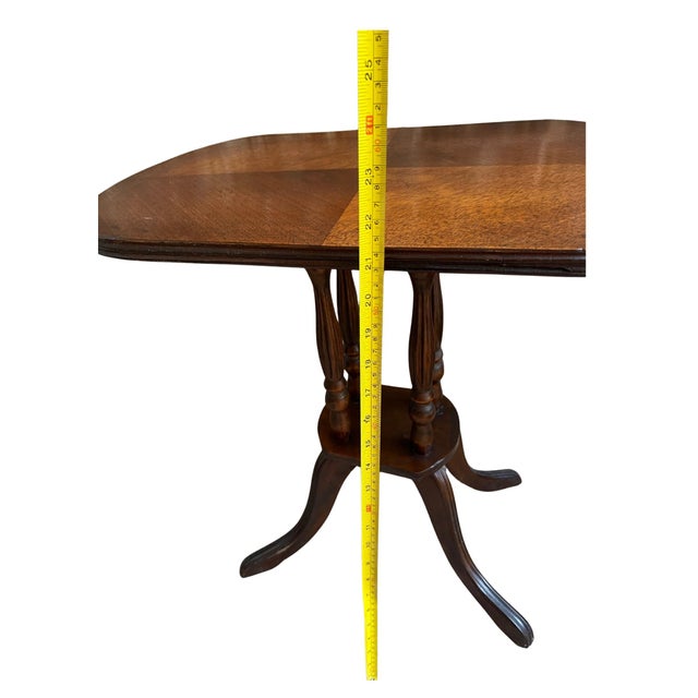 19th Century Victorian Solid Wood Side Table With Four Turned Legs For Sale In Dallas - Image 6 of 6