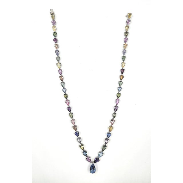 59.92 Ct Natural Ceylon No Heat Sapphire Necklace For Sale - Image 10 of 10