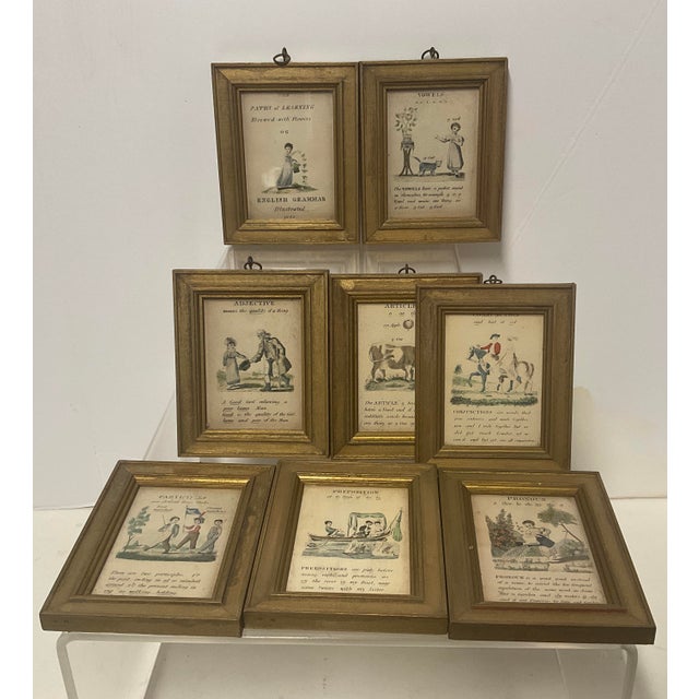Set of Eight 19th Century Paths of Learning Miniature Framed Prints For Sale - Image 9 of 9