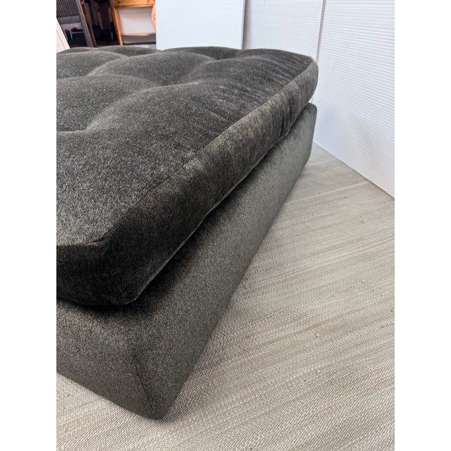 Scheiber Design Group Tufted Ottoman, Charcoal For Sale - Image 12 of 16