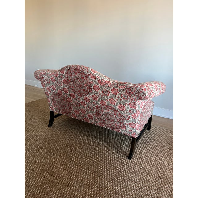 Raspberry Red New Down-Filled Two Seater Sofa in Schumacher Kaya Medallion For Sale - Image 8 of 11