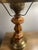 1970s Vintage Pair of Colonial Style Walnut & Brass Table Lamps With Milk Glass Shades For Sale - Image 5 of 8
