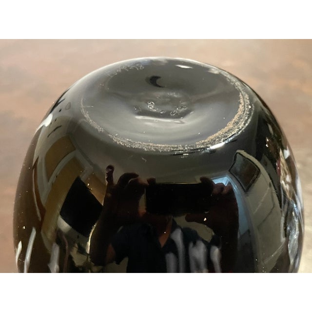 Glass 1978 Signed Foster Mid-Century Modern Black & White Cased Art Glass Vase For Sale - Image 7 of 11