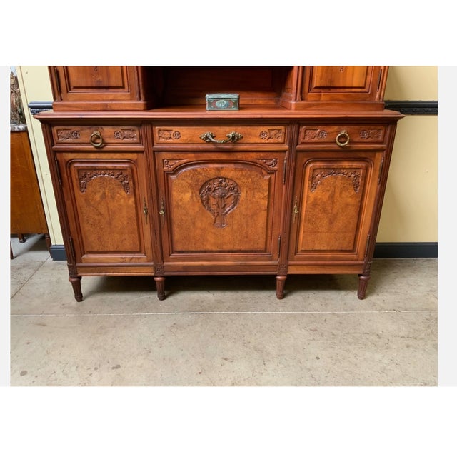 Vintage Art Nouveau Cabinet in Walnut, 1925 For Sale - Image 11 of 13