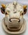 Staffordshire Antique Staffordshire Majolica Cow Head Dish, Victorian English Novelty Server For Sale - Image 4 of 12