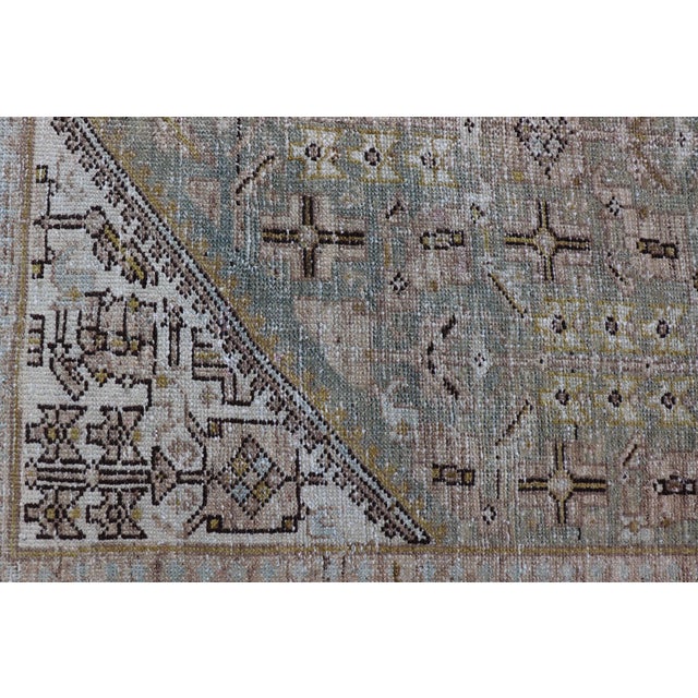 Textile Antique Persian Hamadan Rug With Central Field With Geometric Motifs 4'3 X 6'3 For Sale - Image 7 of 10