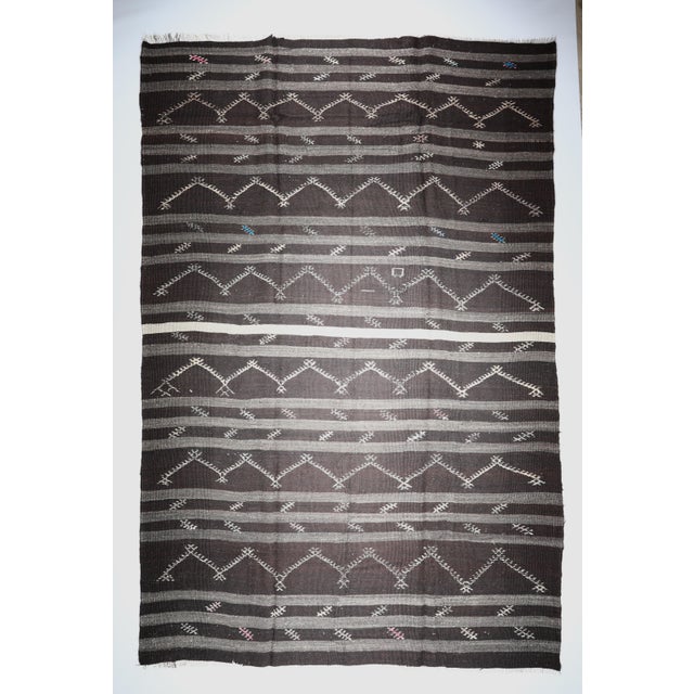 Colors : Brow or Black, White, Light Gray This is a one of kind old Authentic Naturel Goat and Sheep wool Handmade...