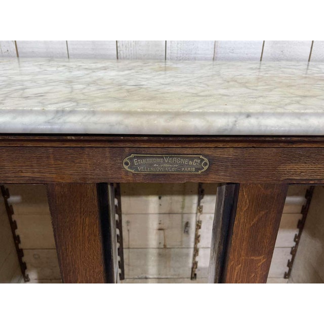 Antique Icebox in Oak with Marble Top, 1900s For Sale - Image 13 of 18