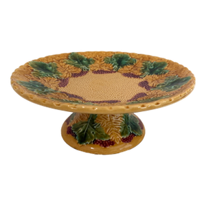 1940s Majolica Pottery Taza / Cake Stand