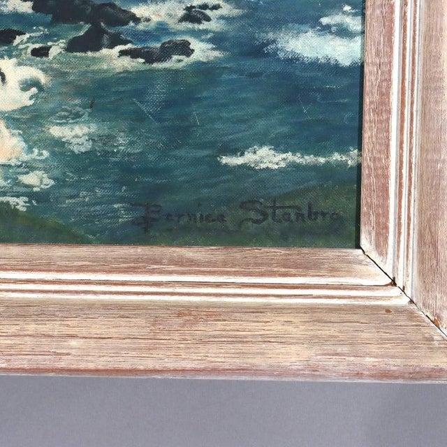 Impressionist Vintage Oil on Board Painting “Oregon Coast” by Bernice Stanbro C1940 For Sale - Image 3 of 7