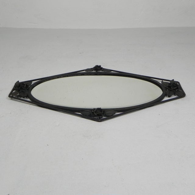 1930s Art Deco Mirror with Faceted Glass, 1930s For Sale - Image 5 of 12