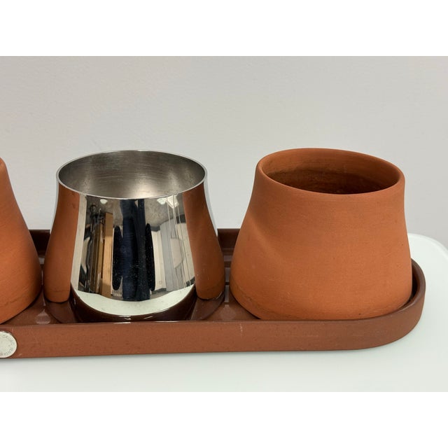 Terra Cotta Georg Jensen Terra Tray + Three Pots Set For Sale - Image 8 of 12