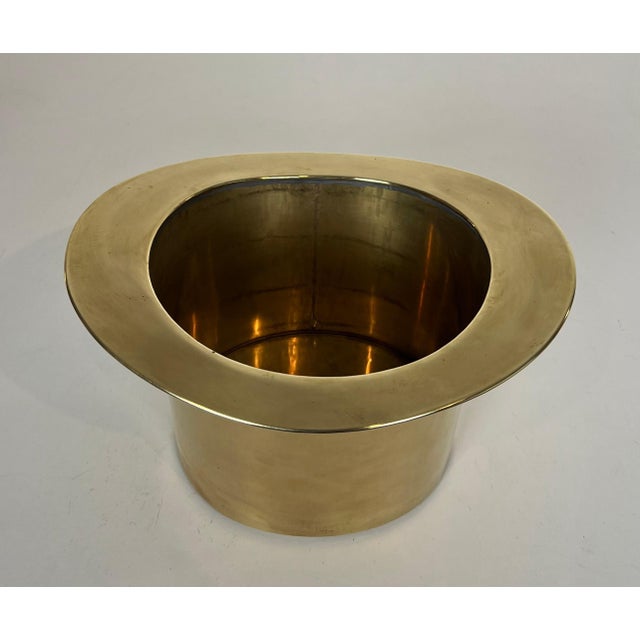 Brass 1920s Top Hat Brass Champagne Bucket For Sale - Image 8 of 12