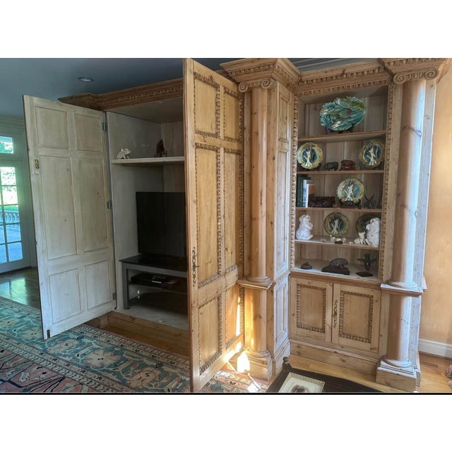 Monumental 14-Foot Architectural Cabinet / Library Bookcase / Entertainment Center – European Neoclassical For Sale - Image 14 of 18