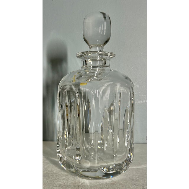Vintage Cut Crystal Portuguese Decanter With Stopper For Sale - Image 4 of 13