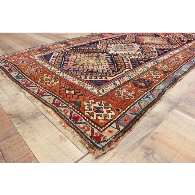 1870's Antique Caucasian Bordjalou Kazak Rug - 04'00 X 07'11 For Sale In Dallas - Image 6 of 7