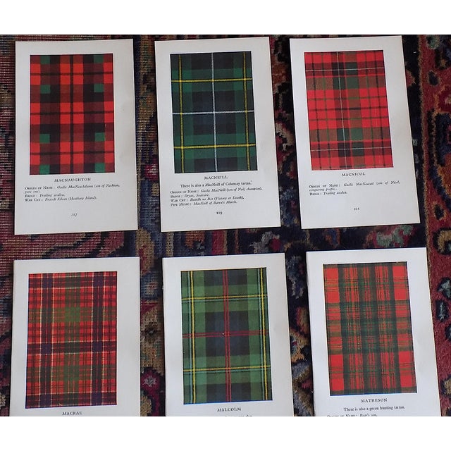 Realism Vintage Mid 20th Century Scottish Tartan Lithographs - Set of 15 For Sale - Image 3 of 8