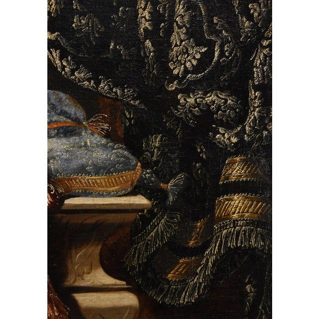 Antonio Tibaldi, Still Life with Rug, 1660, Oil on Canvas, Framed For Sale - Image 8 of 15