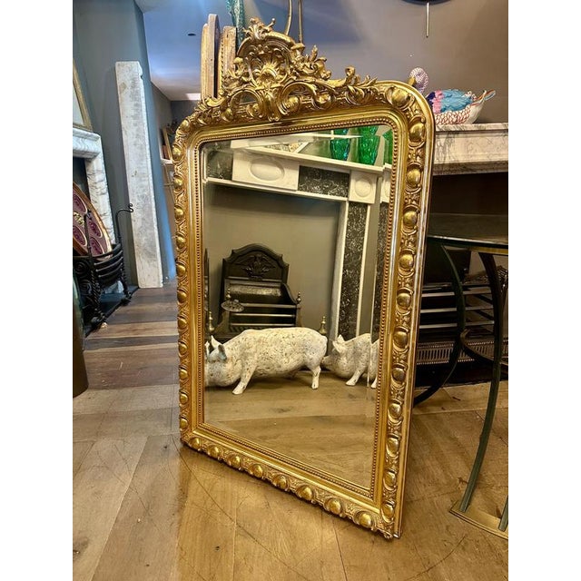 Antique French Ornate Gold Gilt Mirror, 1850 For Sale - Image 12 of 15
