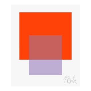 The Interaction of Orange and Brilliant Lavender Fine Art Print 40" X 50" by Liz Roache For Sale