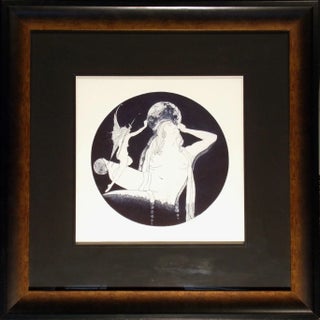 1977 Denis B. Darby Fairy Nude Figure W/ Moon Hand Signed Etching 10/20 Framed For Sale