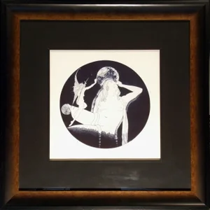 1977 Denis B. Darby Fairy Nude Figure W/ Moon Hand Signed Etching 10/20 Framed