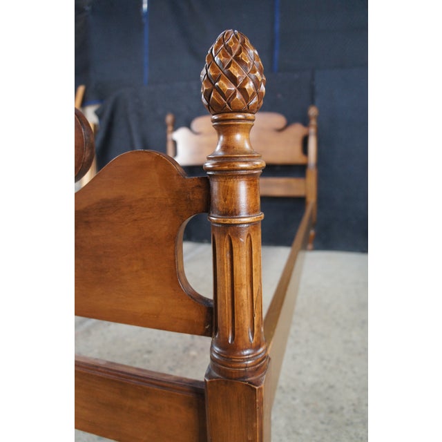 Mid 20th Century Mid Century Colonial Revival Full Size Pineapple 4 Post Bed For Sale - Image 5 of 11