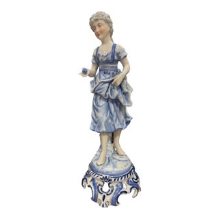 Meissen Woman Figurine 11in Early Mark 1764 For Sale