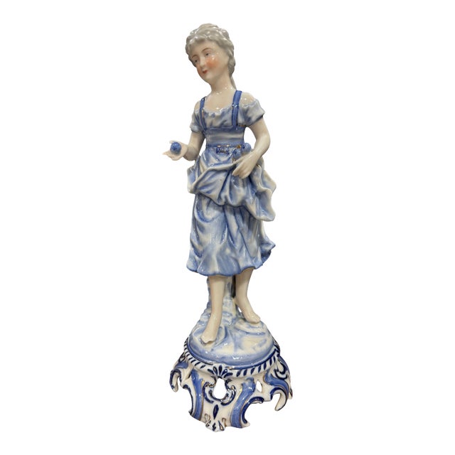 Meissen Woman Figurine 11in Early Mark 1764 For Sale