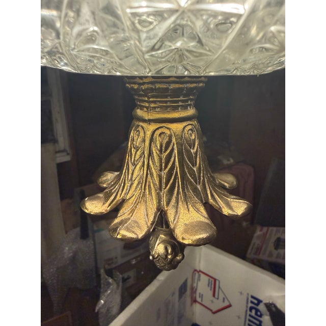 Vintage Hollywood Regency Crystal Glass Pineapple Swag Lamp, 24" For Sale In Buffalo - Image 6 of 8