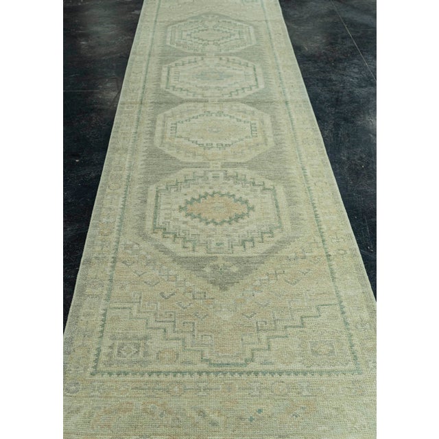 Early 21st Century Turkish Oushak Rug 3' x 13'4" #19495 For Sale - Image 5 of 8