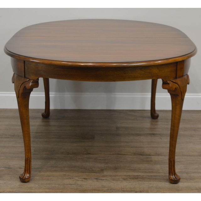 Statton Cherry Oxford Finish Oval Queen Anne Dining Table Chairish
