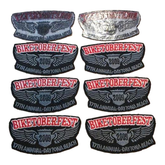 Curated 12-Piece Biker Rally Patch Archive - Laconia & Daytona (2001-2009) For Sale
