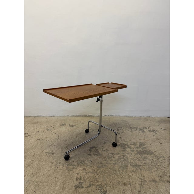 Mid-Century Modern Danecastle Danish Modern Teak and Chrome Adjustable Reading Tray Table, 1970s For Sale - Image 3 of 16