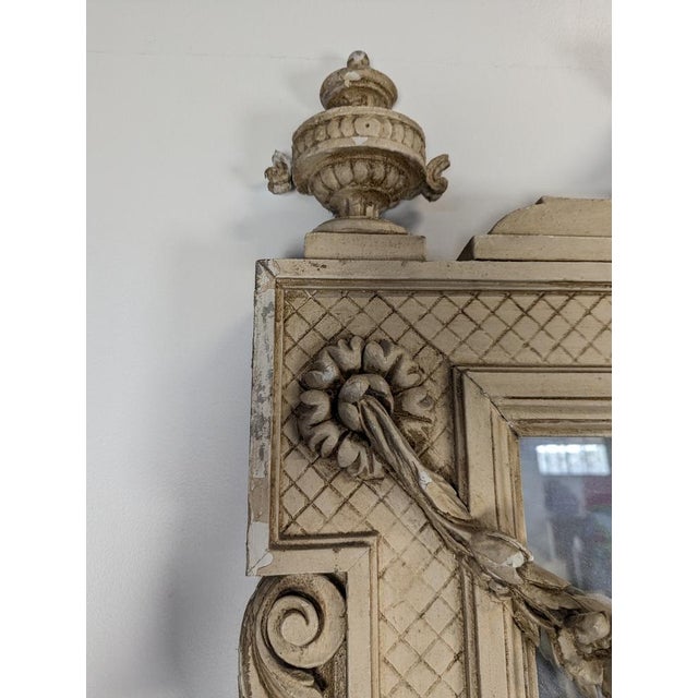 Louis XVI Style Painted Castle Entrance Mirror For Sale - Image 5 of 17