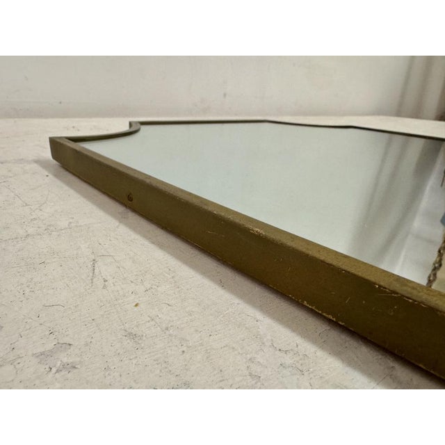 Mid-Century Modern Italian Brass Shield Mirror, 1950s For Sale - Image 3 of 12