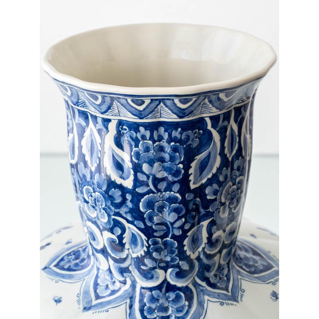 Delftware Floor Vase in Blue and White Chinoiserie by Plateelbakkerij Ram Arnhem, 1940s For Sale - Image 9 of 14