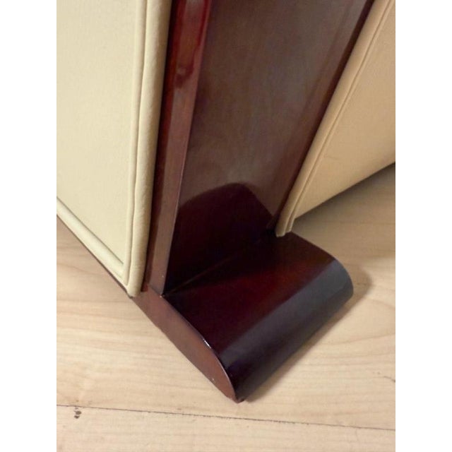 Art Deco Club Chairs in Cream Leather and Lacquered Wood, 1930 For Sale - Image 13 of 18