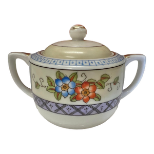 Vintage Floral Lidded Sugar Bowl