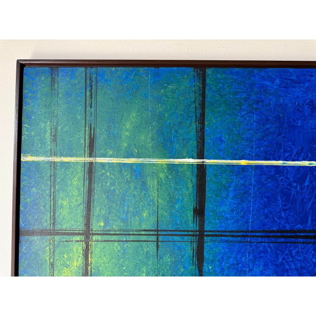 Wood Vintage Expressionist Abstract Acrylic on Canvas Painting - Signed For Sale - Image 7 of 11